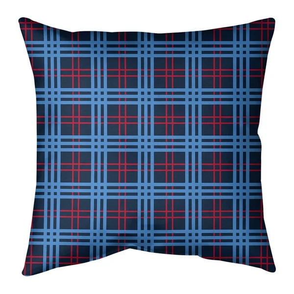 Tennessee Football Luxury Plaid Accent Pillow-Poly Twill - 26 x 26 - Navy/Red/Blue