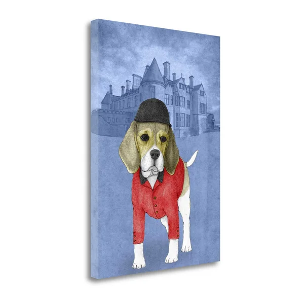 Beagle with Beaulieu Palace by Barruf Wrapped Canvas Wall Art