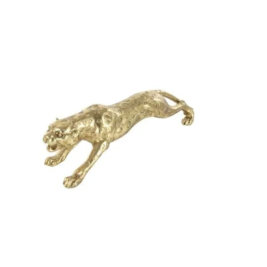 11x22 Gold Polystone Glam Leopard Sculpture by Ivory and Iris - Michaels