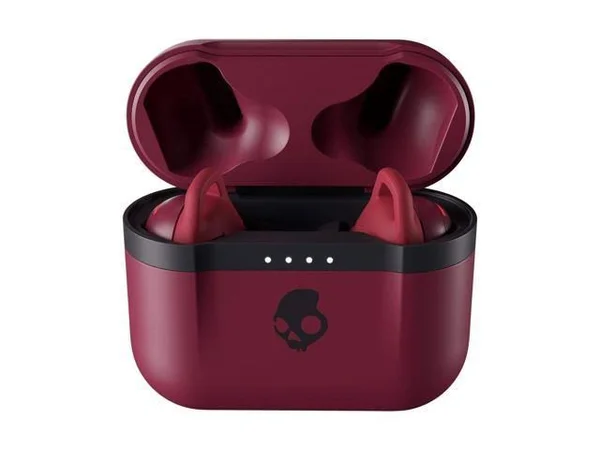 Skullcandy Indy Evo Deep Red Wireless BT Headphones W/skullcandy Wall Charger