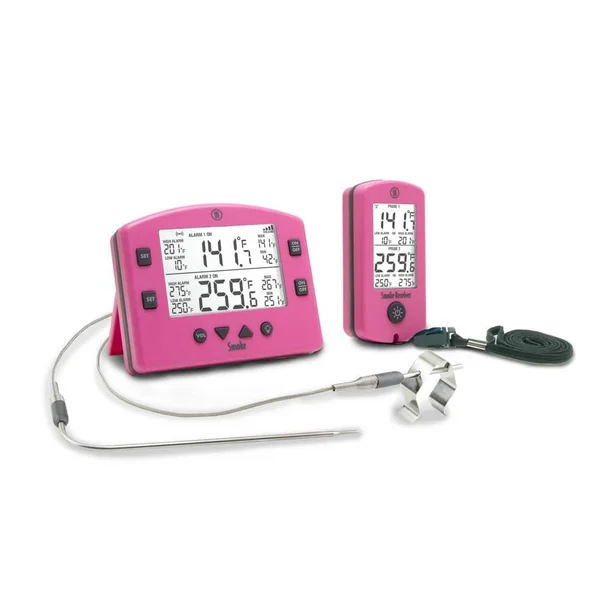 ThermoWorks Smoke Remote BBQ Alarm Thermometer - Pink