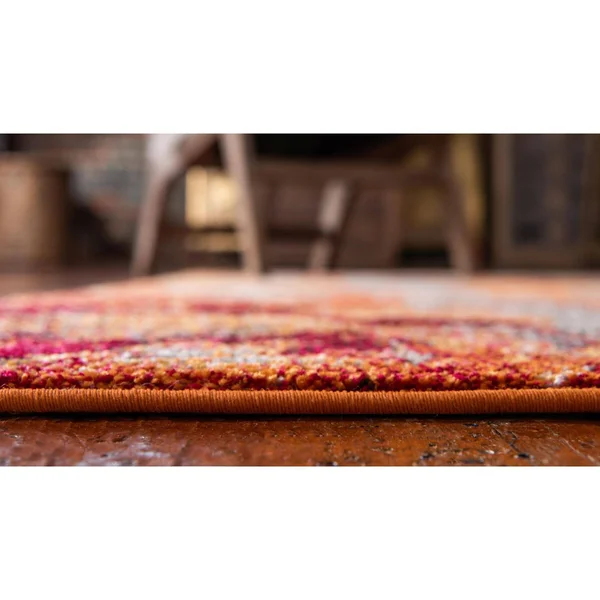 Unique Loom Sierra Estrella Area Rug (9& x 12& - Orange)