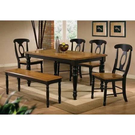 Winners Only Quails Run 6 Piece Dining Table Set with Napoleon Chairs - Size: Medium, Black