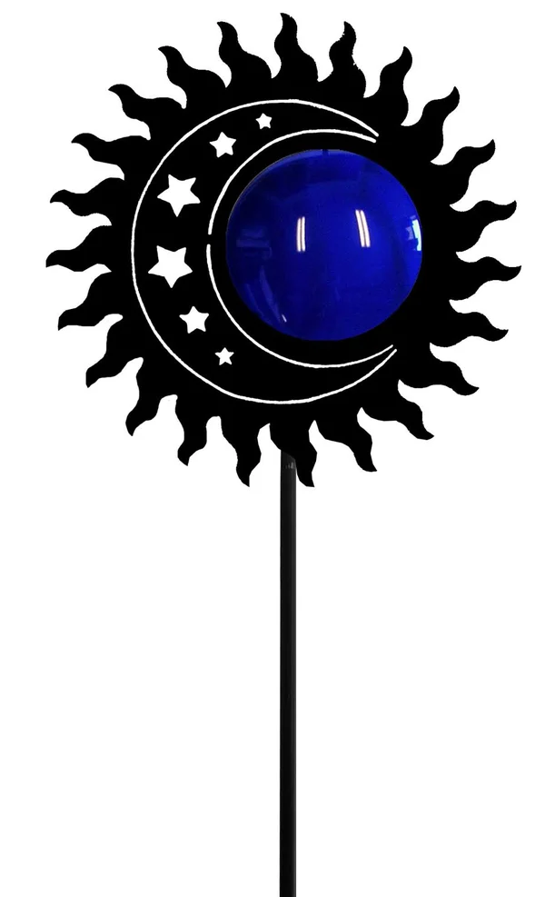 Village Wrought Iron Sun-Moon - Garden Stake