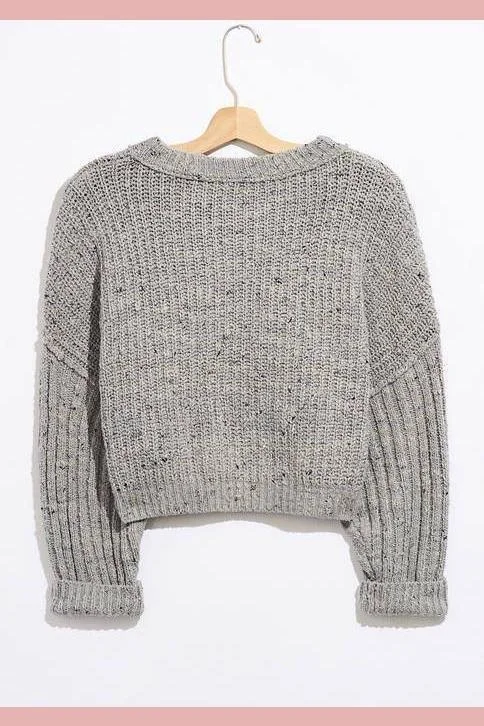 Free People on Your Side Pullover Sweater - Blue Combo