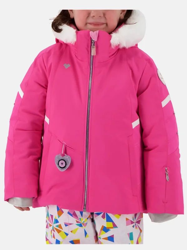 Obermeyer Girls& Katelyn Jacket with Faux Fur - 2 - Pink Pwr