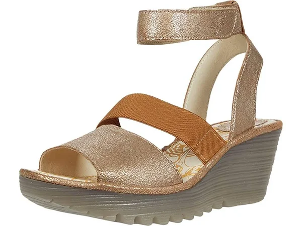 Women's Fly London Yode Wedge Sandal - Size 8-8.5US - Beige