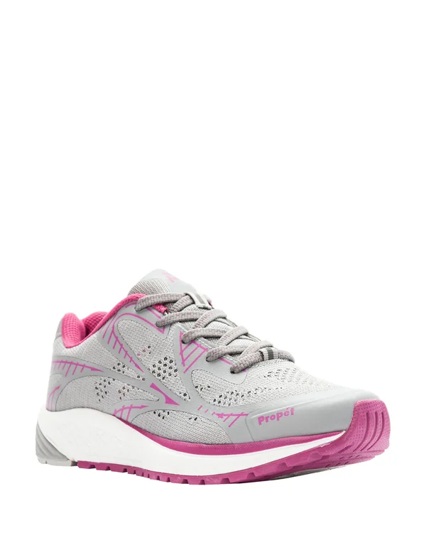 Propet Women's One LT Sneaker - Grey/Berry - Size 5 - Wide