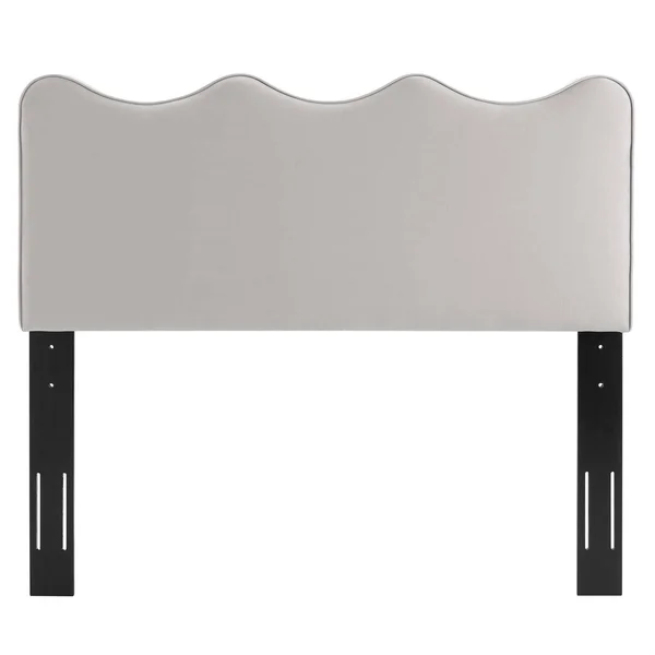 Monrovia Light Grey Velvet Upholstered Full/Queen Size Headboard