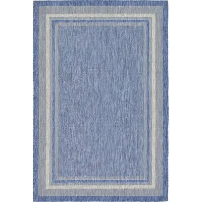 Roellig Blue Outdoor Area Rug August Grove Rug Size: Rectangle 9& x 12&