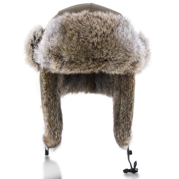 Walrus Hats Genuine Rabbit Fur Brown Trapper Hat - Black - Medium