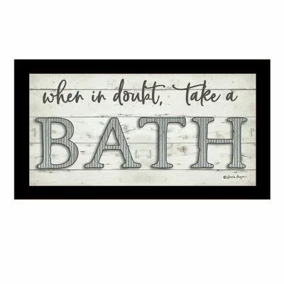 'When in Doubt Take A Bath' by Susie Boyer - Picture Frame Textual Art Print on Paper August Grove Format: Black Framed