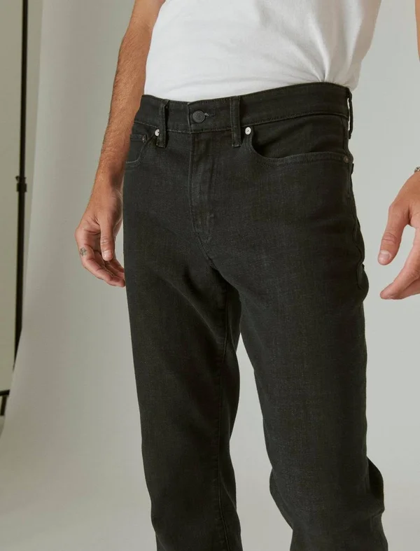 Lucky Brand 121 Slim Straight Coolmax Jean - Men's Pants Denim Straight Leg Jeans in Morrison Black, Size 29 x 30 - Shop Winter