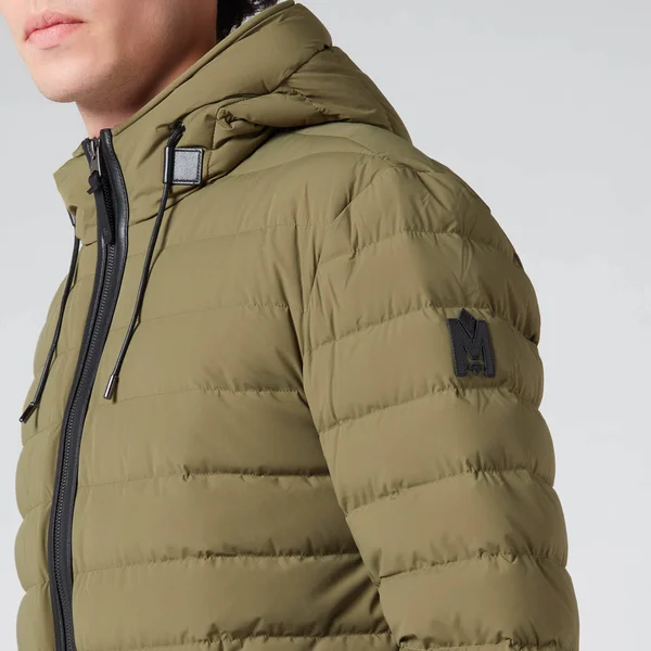 Mackage Men's Mike Stretch Lightweight Down Jacket with Hood - Olive - 40/M