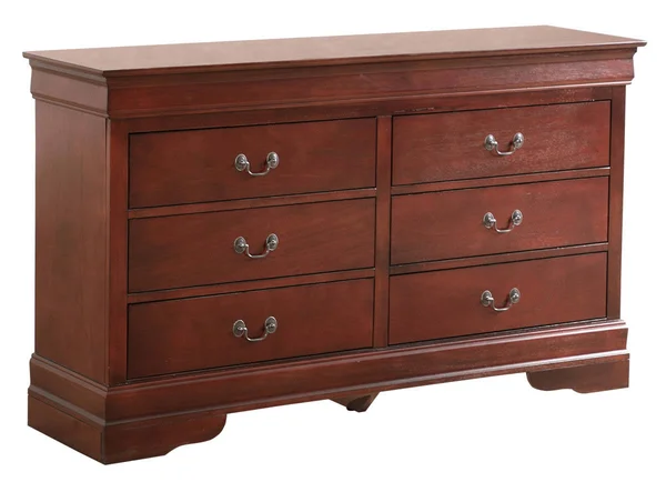 Glory Furniture Louis Phillipe 6 Drawer Dresser in Cherry