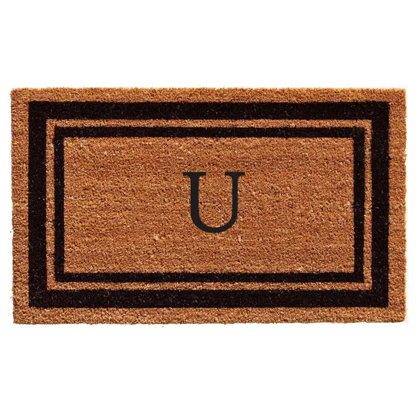 Calloway Mills Black Border Door Mat 24 in. x 36 in. Monogram U Door Mat, Multi