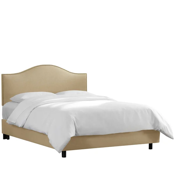 Skyline Nail Button Bed in Sandstone - Queen