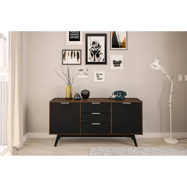 Edina Buffet Dark Brown Black - Chique, Dark Brown/Black
