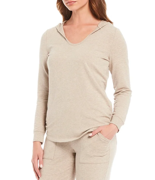 Barefoot Dreams Malibu Collection Luxe Lounge Scrunch Hoodie - Size 3X, He Oatmeal