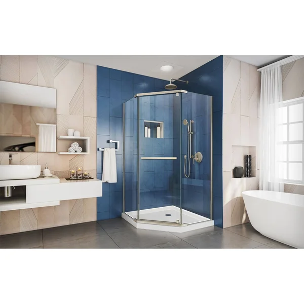 DreamLine SHEN-2138380-04 Prism Pivot Shower Enclosure - Brushed Nickel, 38-1/8x22 x 38-1/8x22 x 72x22