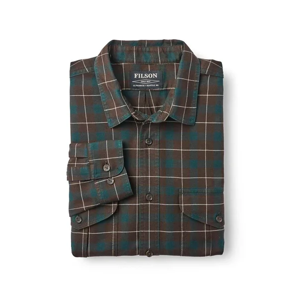 Filson Men's Alaskan Guide Shirt (2XL Brown/Green/Cream Plaid)