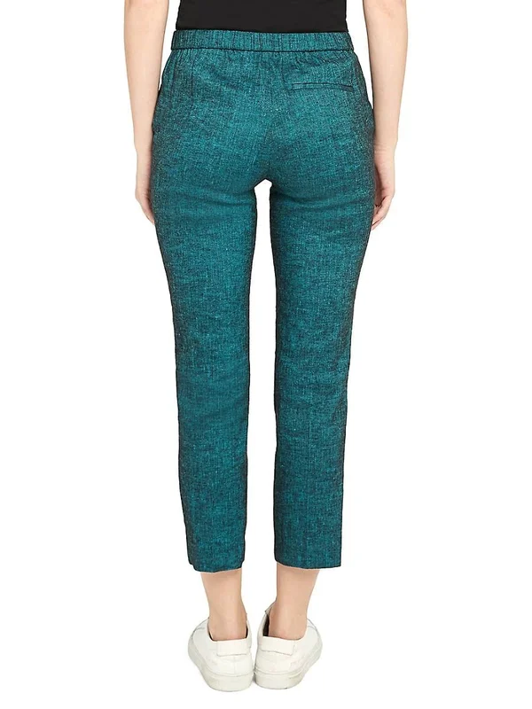 Theory Women's Treeca Stretch-Linen Cropped Pants - Denim - Size 8