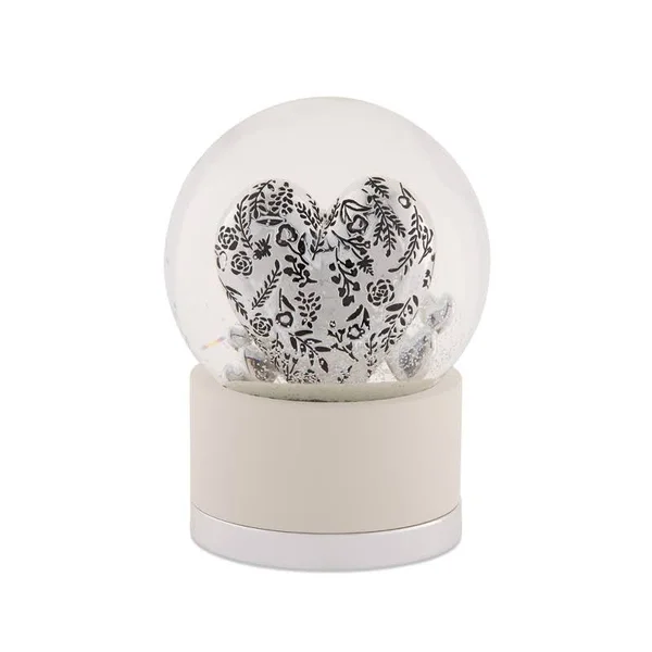 Silver Grandma Heart Snow Globe