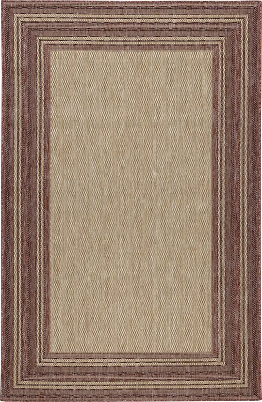 Liora Manne Carmel Multi Border Indoor/Outdoor Rug Red 7&10x22x9&10x22