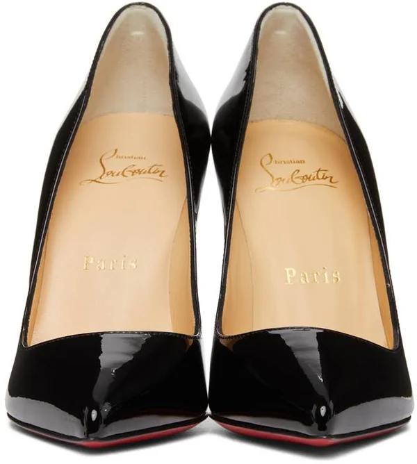 Christian Louboutin Black Patent Pigalle Follies 100 Heels