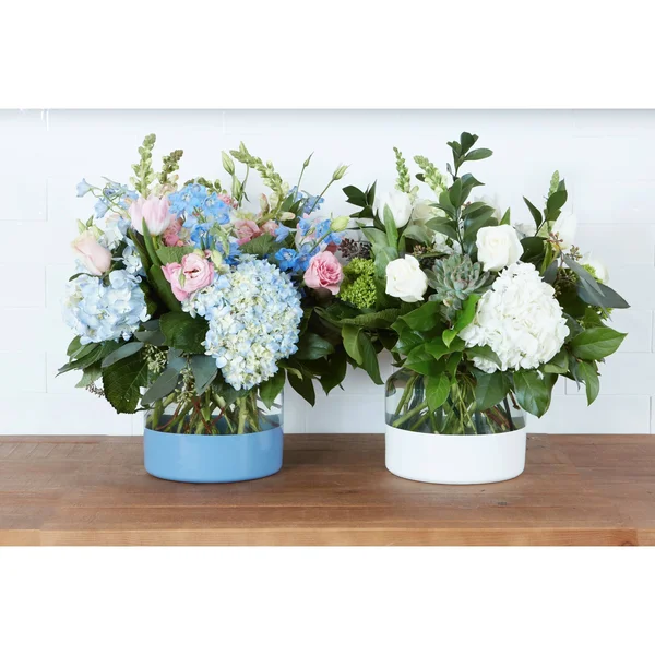 et鶫OME Denim Colorblock Flower Vase
