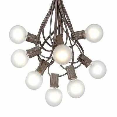 The Party Aisle G40 Patio 100 ft. 100-Light Globe String Lights - Brown