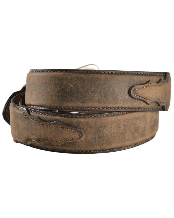 Nocona Brown Distressed Overlay Belt N2450444