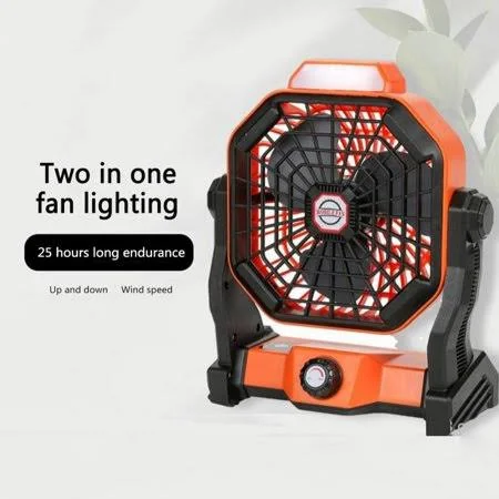 Portable Camping Fan with LED Lights - USB Rechargeable Personal Desk Fan, Adjustable Tent Fan, Suitable for Outdoor, Home, Offic