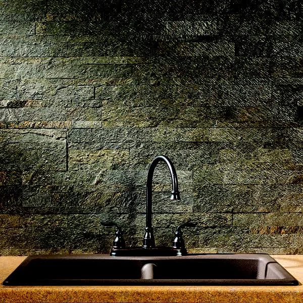 Aspect Peel and Stick Stone Backsplash Mossy Quartz Backsplash Kit