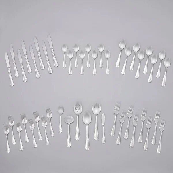 Riverridge Home 46 Piece Monogrammed Flatware Set - Marina Pattern