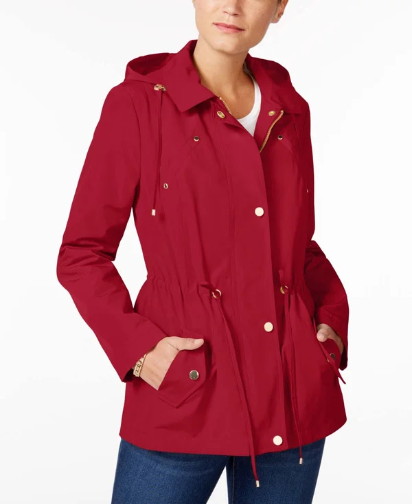 Charter Club Water-Resistant Hooded Anorak Jacket, Created for Macy&s - Ravishing Red
