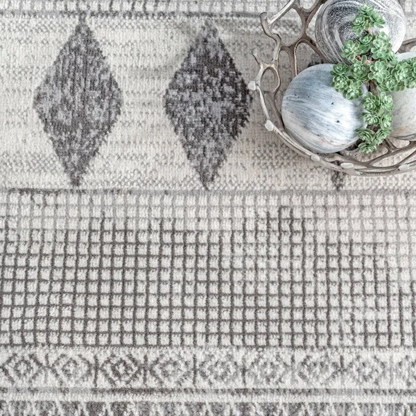 nuLOOM Mosaic Tribal Stripes Solid Area Rug - 8& x 10& - Gray