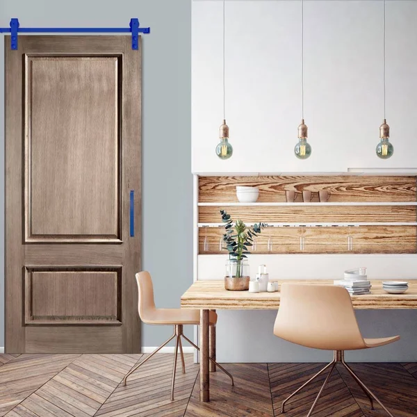 Premium J-Top Mount Barn Door Hardware Set for 1 3/8x22 to 2 1/4x22 Doors (Track Length: 72 Inches - Blue Ribbon)