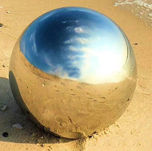 The Crosby Street Stainless Steel Gazing Ball for Garden and Home - 13 Inches in Diameter by Whole House Worlds