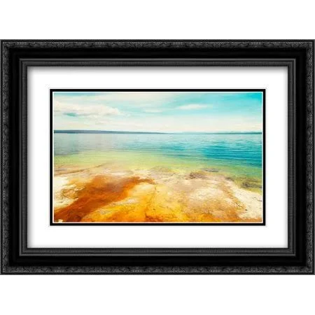 Lakeside Runoff 2X Matted 24x18 Black Ornate Framed Art Print by Murray - Roberta