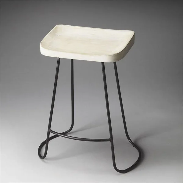 Beaumont Lane 24x22 Bar Stool in White and Black