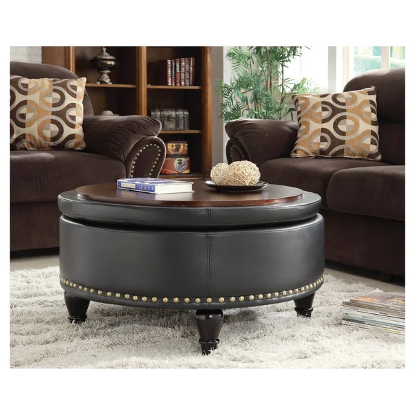Office Star Pewter Augusta Storage Ottoman