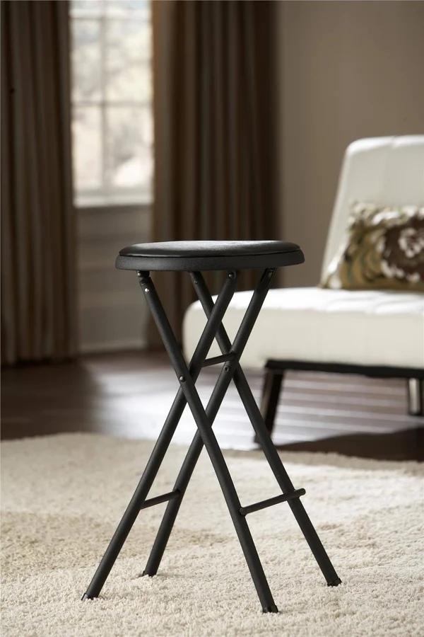 Cosco 24x22 Vinyl Padded Folding Stool - Black, 4-Pack