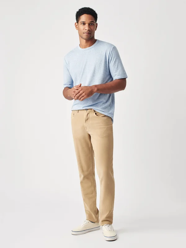 Faherty Stretch Terry 5-Pocket Pants - Size 42 in Sand at Nordstrom