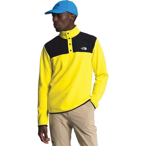 The North Face Men's TKA Glacier Snap-Neck Pullover - XL - Vintage White, TNF Black
