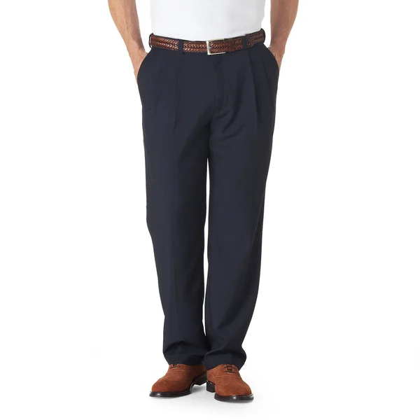 Haggar Mens Pleated Classic Fit Dress Pants