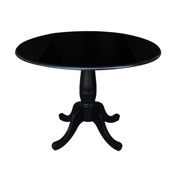 International Concepts 42x22 Round Top Pedestal Table with 2 Chairs, Black