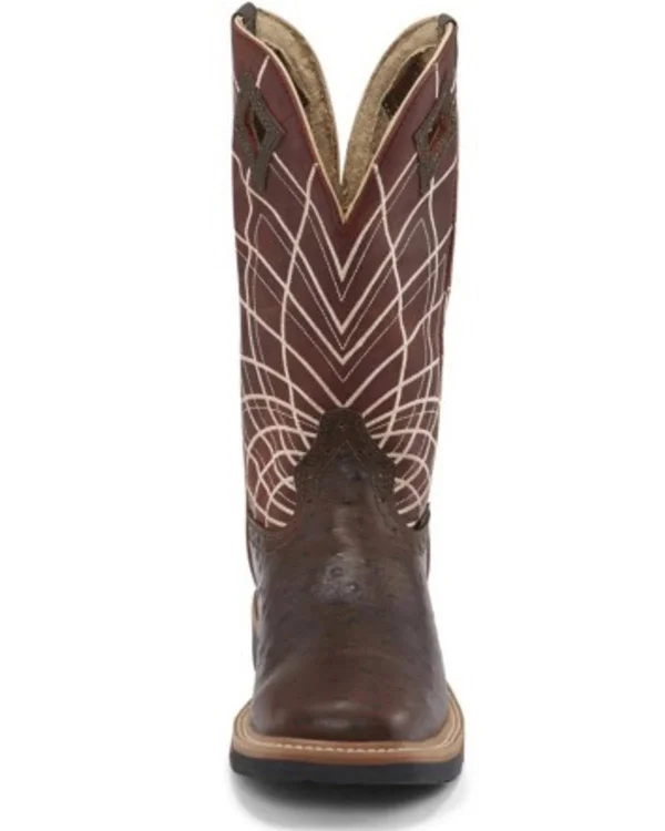 Justin Men's Derrickman Ostrich Print Boot