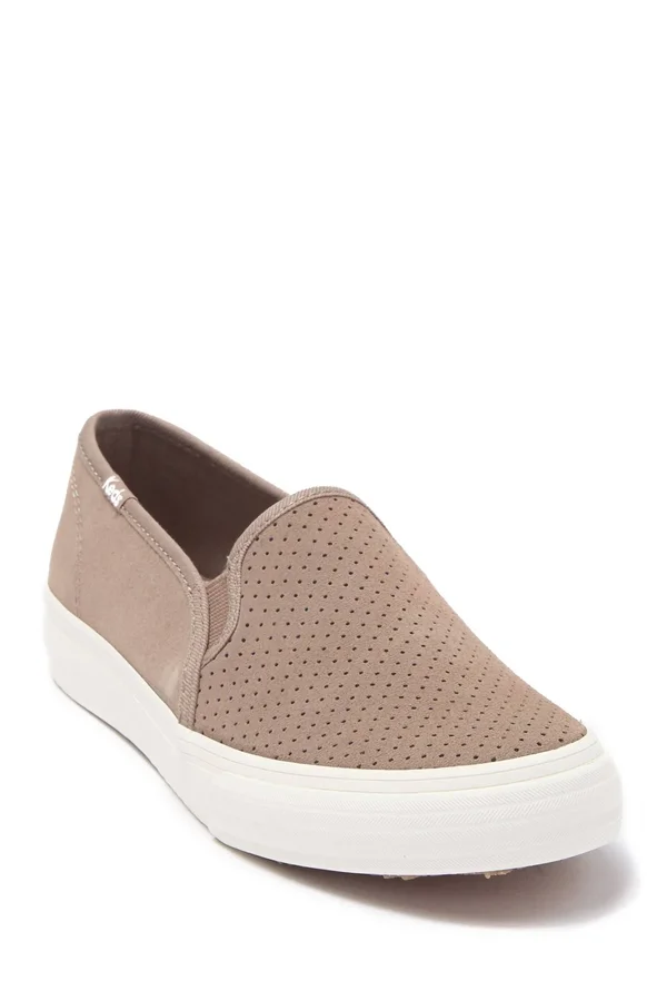 Keds Women's Double Decker Suede Slip-On Sneakers - Taupe - Size 5.5