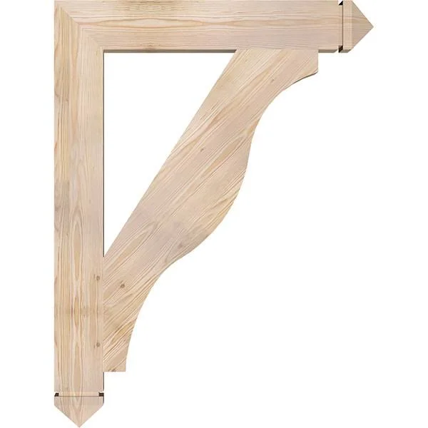 Ekena Millwork BKT06X36X48FST03SDF 5 1/2x22W x 36x22D x 48x22H Funston Arts & Crafts Smooth BRACKET, Douglas Fir
